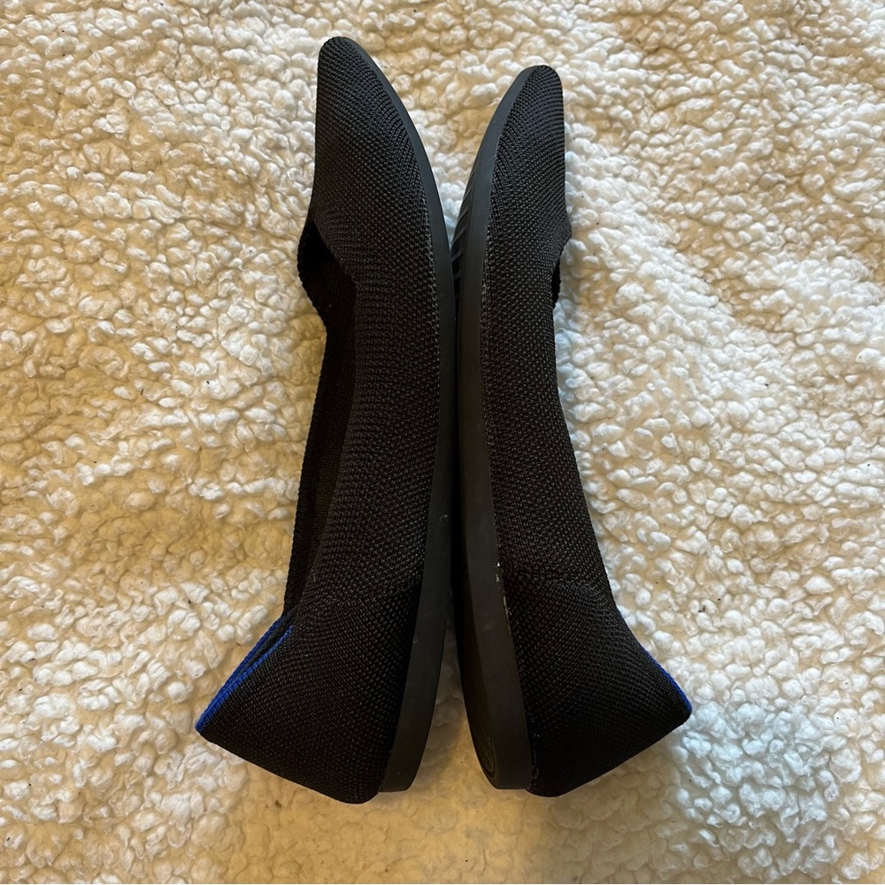 Rothy's The Point Womes Shoes Black 7.5 Knit Slip On Pointed Toe Ballet Flat - Picture 9 of 14